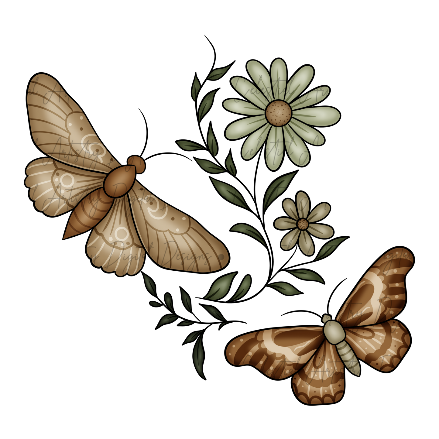 Moth and Meadow PNG