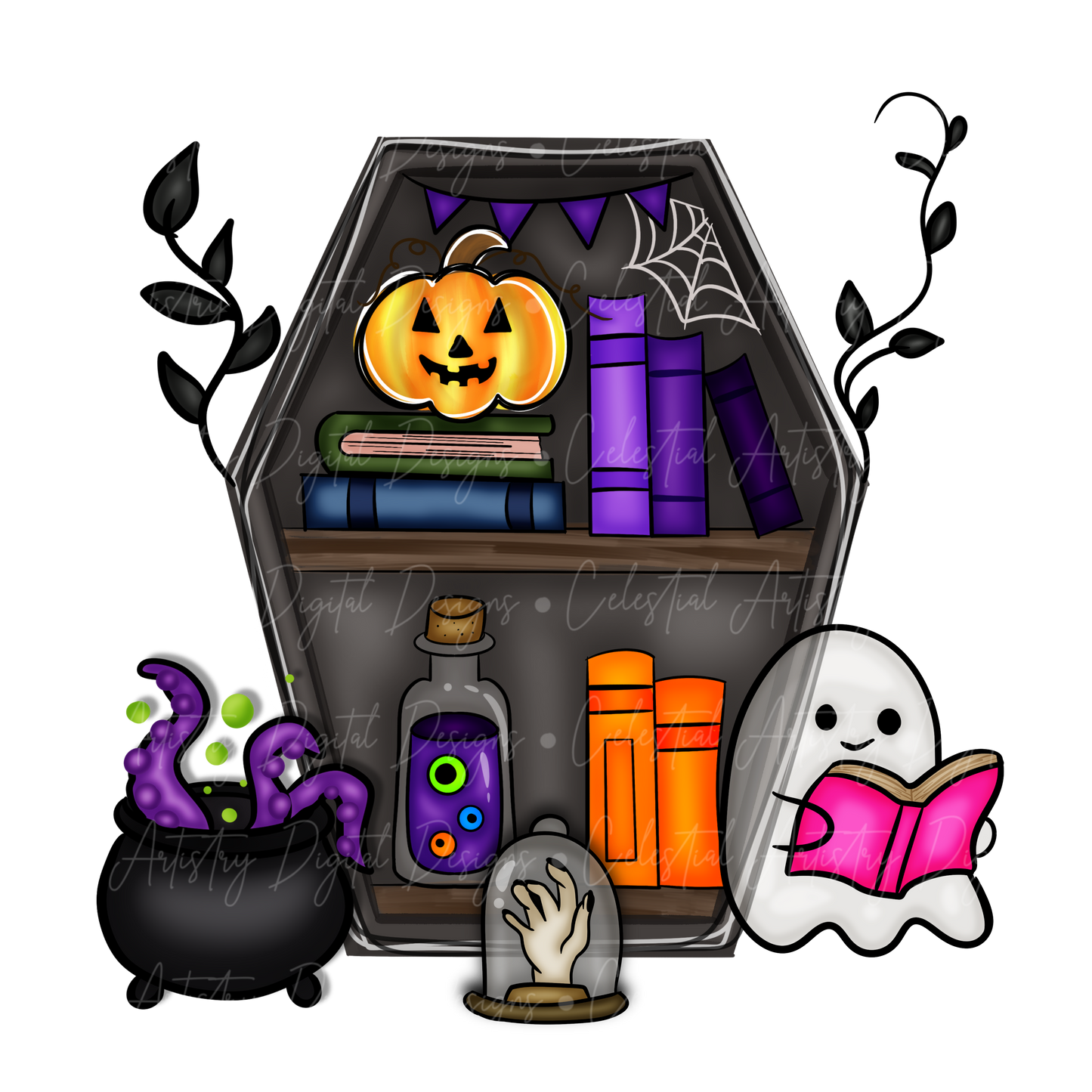 Spooky Bookcase PNG