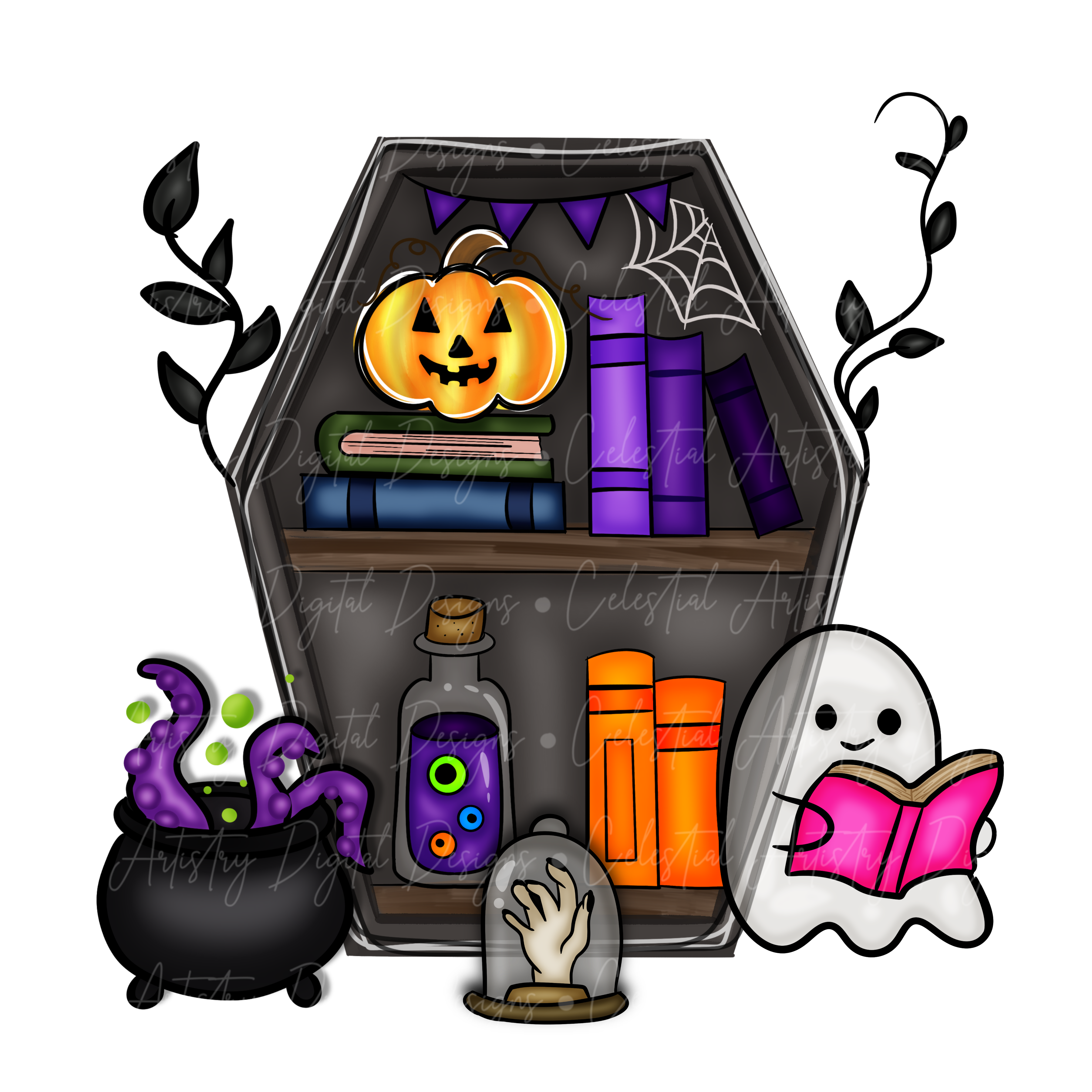 Spooky Bookcase PNG